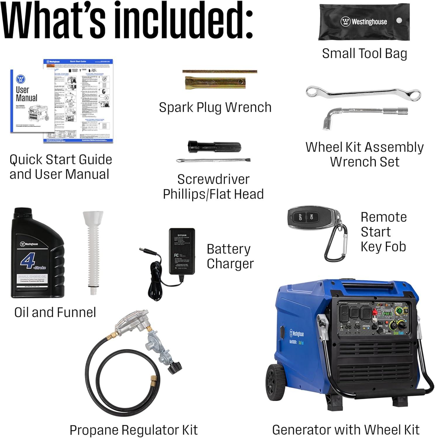 image:imageWestinghouse 11000 Peak Watt TriFuel Portable Inverter Generator Remote Start Transfer Switch Ready GasPropaneNatural Gas Powered Low THD Safe for Electronics Parallel Capable CO Sensor11000 Watts Inverter Dual Fuel