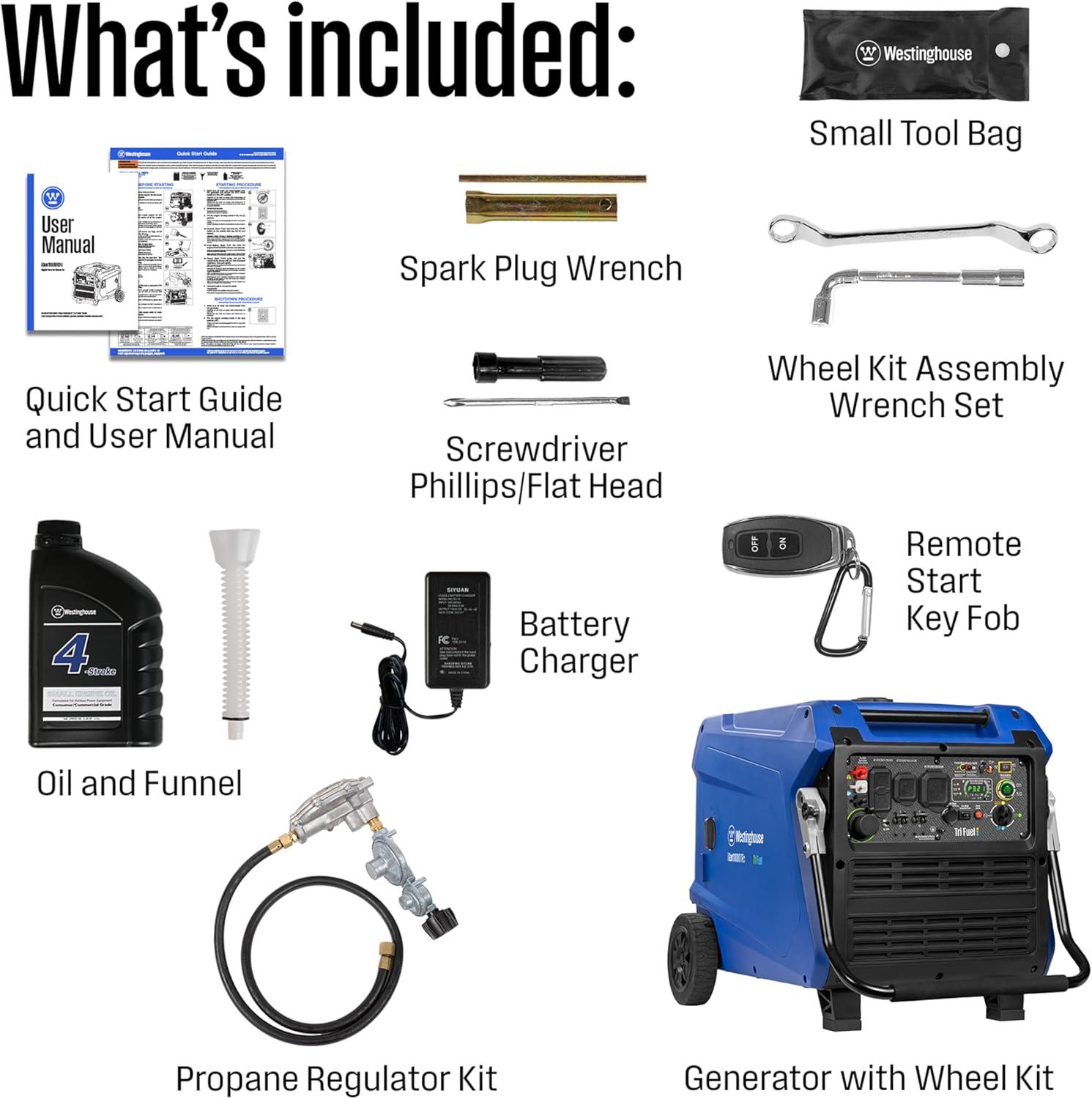 image:imageWestinghouse 11000 Peak Watt TriFuel Portable Inverter Generator Remote Start Transfer Switch Ready GasPropaneNatural Gas Powered Low THD Safe for Electronics Parallel Capable CO Sensor11000 Watts Inverter Tri Fuel