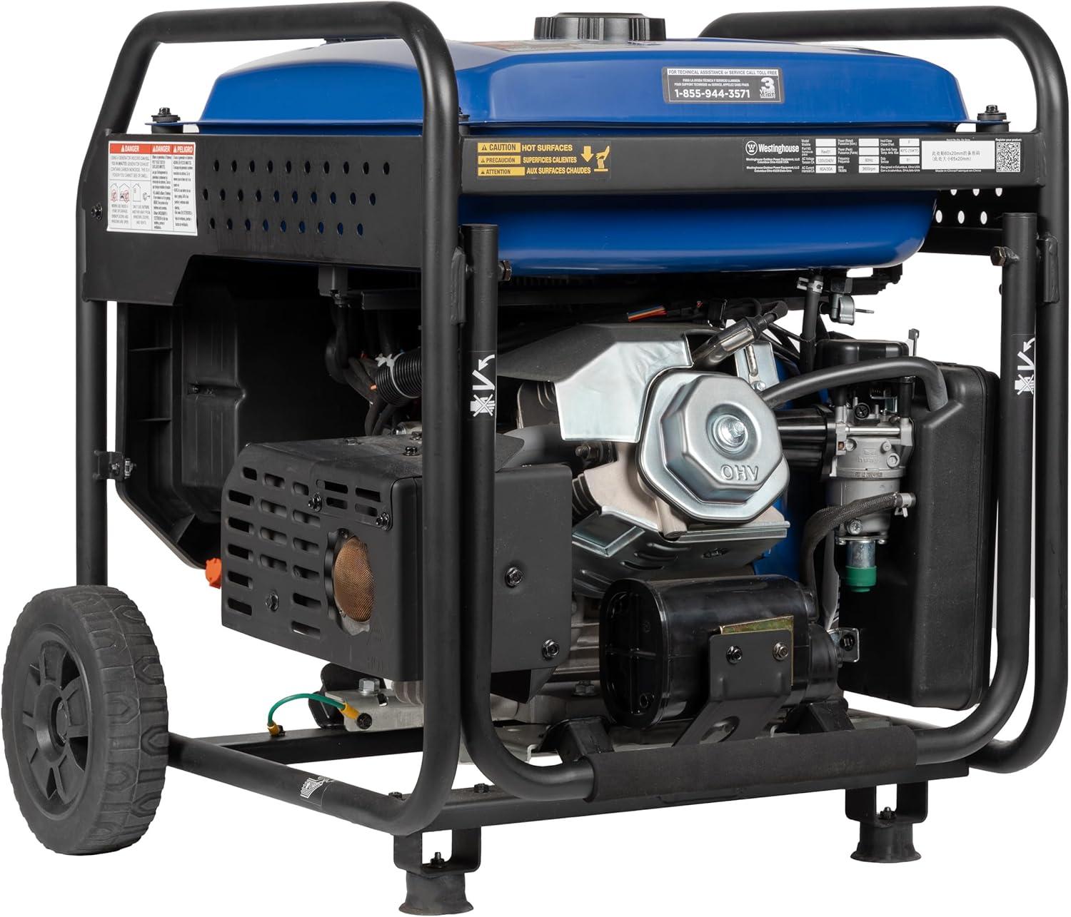 image:imageWestinghouse 11000 Peak Watt TriFuel Portable Inverter Generator Remote Start Transfer Switch Ready GasPropaneNatural Gas Powered Low THD Safe for Electronics Parallel Capable CO Sensor10000 Watts Inverter CO Sensor