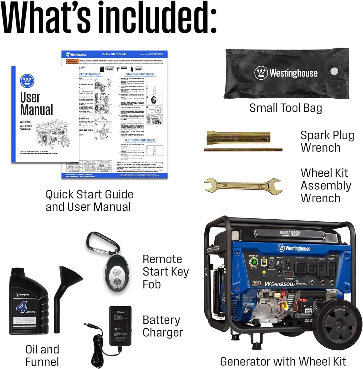 image:imageWestinghouse 12500 Peak Watt EFI TriFuel Home Backup Portable Generator Remote Electric Start Transfer Switch Ready Gas Propane and Natural Gas Powered CARB Compliant12500 Watts Gas Only