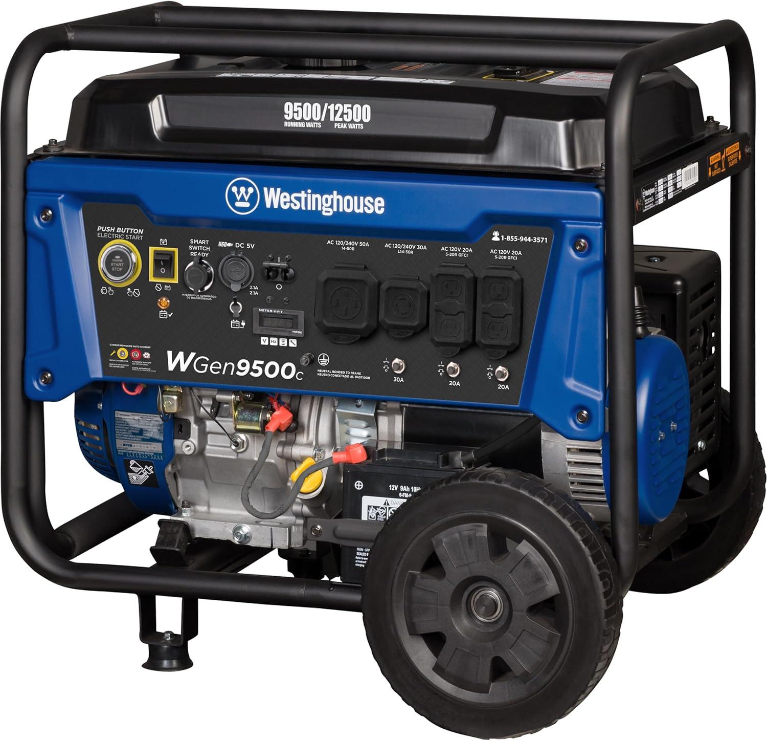 image:imageWestinghouse 12500 Peak Watt EFI TriFuel Home Backup Portable Generator Remote Electric Start Transfer Switch Ready Gas Propane and Natural Gas Powered CARB Compliant12500 Watts Gas Only