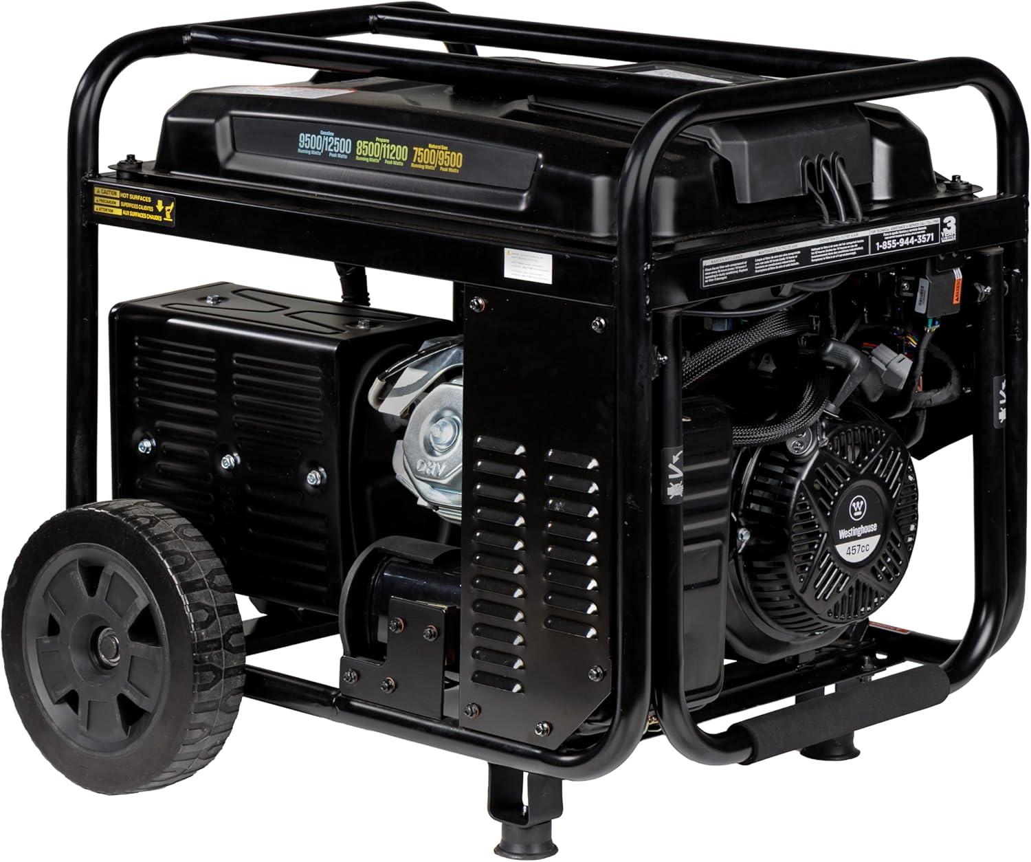 image:imageWestinghouse 12500 Peak Watt EFI TriFuel Home Backup Portable Generator Remote Electric Start Transfer Switch Ready Gas Propane and Natural Gas Powered CARB Compliant12500 Watts TriFuel EFI