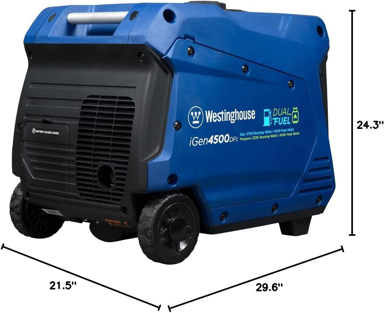 image:imageWestinghouse 4000 Peak Watt Super Quiet Dual Fuel Portable Inverter Generator Remote Electric Start Gas amp Propane Powered RV Ready CO Sensor Parallel Capable5000 Watts Dual Fuel Remote Start