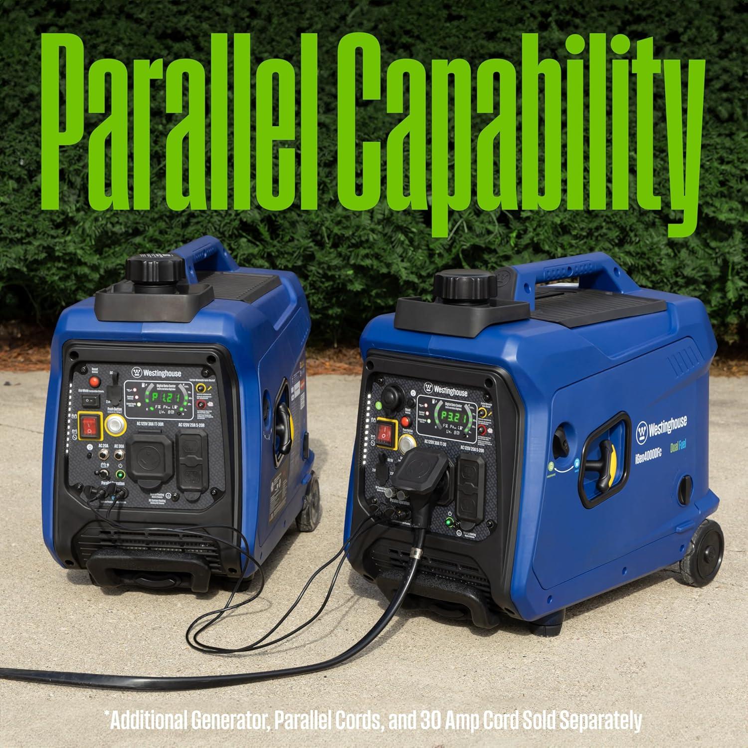 image:imageWestinghouse 4000 Peak Watt Super Quiet Dual Fuel Portable Inverter Generator Remote Electric Start Gas amp Propane Powered RV Ready CO Sensor Parallel Capable4000 Watts Dual Fuel Remote Start