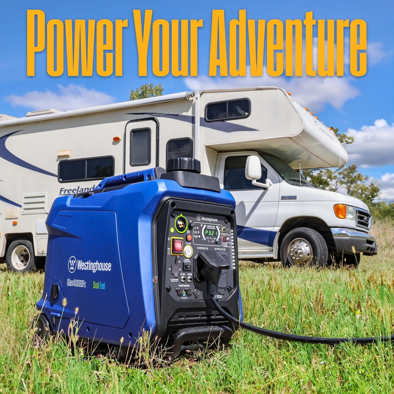 image:imageWestinghouse 4000 Peak Watt Super Quiet Dual Fuel Portable Inverter Generator Remote Electric Start Gas amp Propane Powered RV Ready CO Sensor Parallel Capable4000 Watts Dual Fuel Remote Start