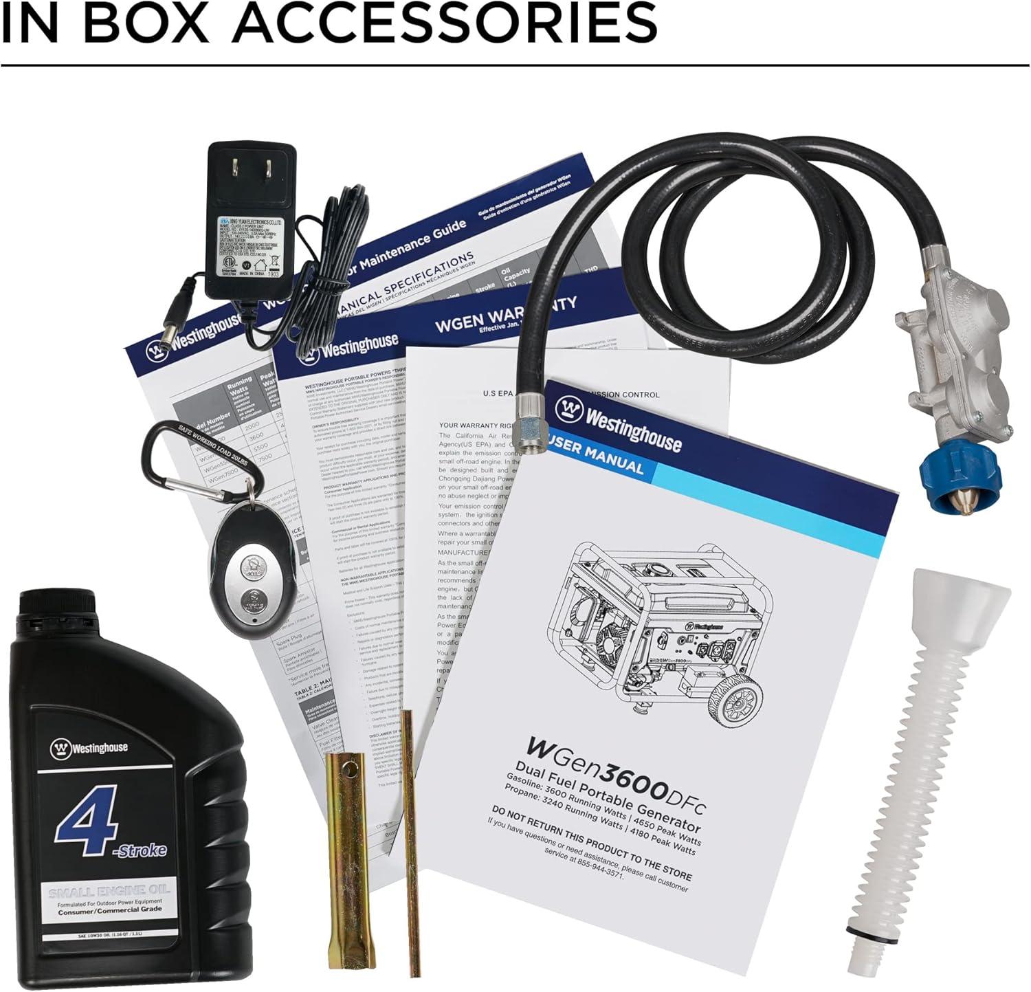 image:imageWestinghouse 4650 Peak Watt Dual Fuel Portable Generator RV Ready 30A Outlet Gas amp Propane Powered CO Sensor4650 Watts Dual Fuel Wheel Kit