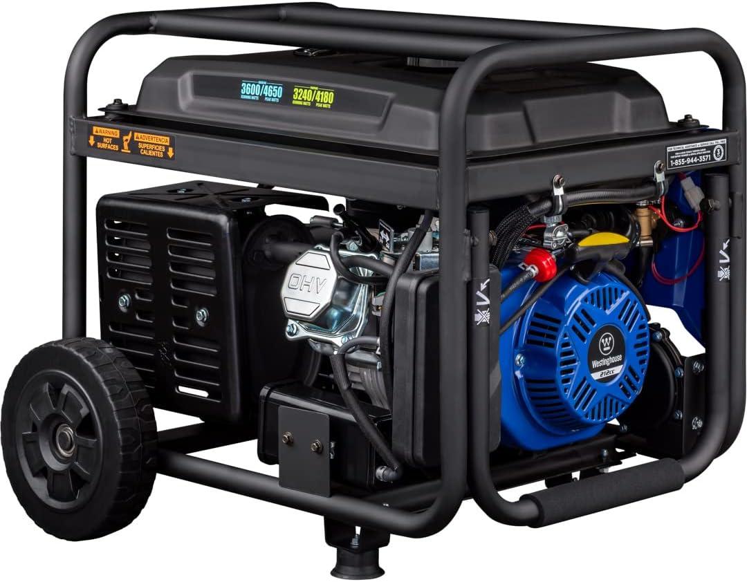 image:imageWestinghouse 4650 Peak Watt Dual Fuel Portable Generator RV Ready 30A Outlet Gas amp Propane Powered CO Sensor4650 Watts Dual Fuel Wheel Kit