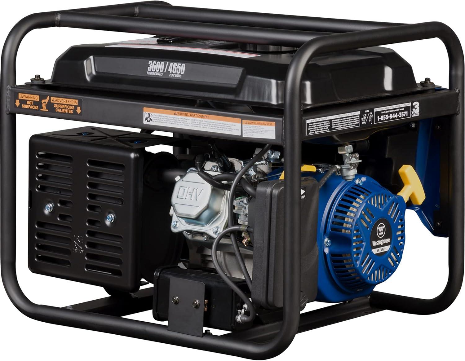 image:imageWestinghouse 4650 Peak Watt Dual Fuel Portable Generator RV Ready 30A Outlet Gas amp Propane Powered CO Sensor4650 Watts Gas Only
