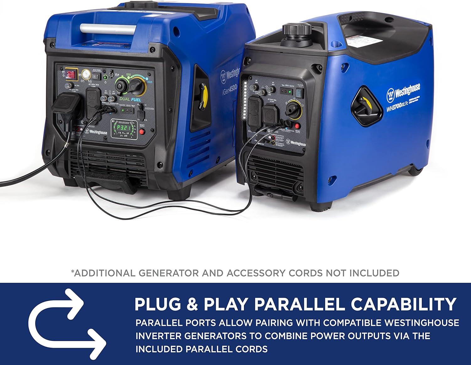 image:imageWestinghouse 5000 Peak Watt Super Quiet Portable Inverter Generator Remote Electric Start with Auto Choke Wheel amp Handle Kit RV Ready Gas Powered Parallel Capable3700 Watts Gas Only RV Ready