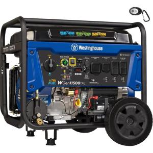 Westinghouse Outdoor Power Equipment 14500 Peak Watt Dual Fuel Home Backup Portable Generator, Remote Electric Start, Transfer Switch Ready, Gas and Propane Powered(14500 Watts – Tri Fuel)