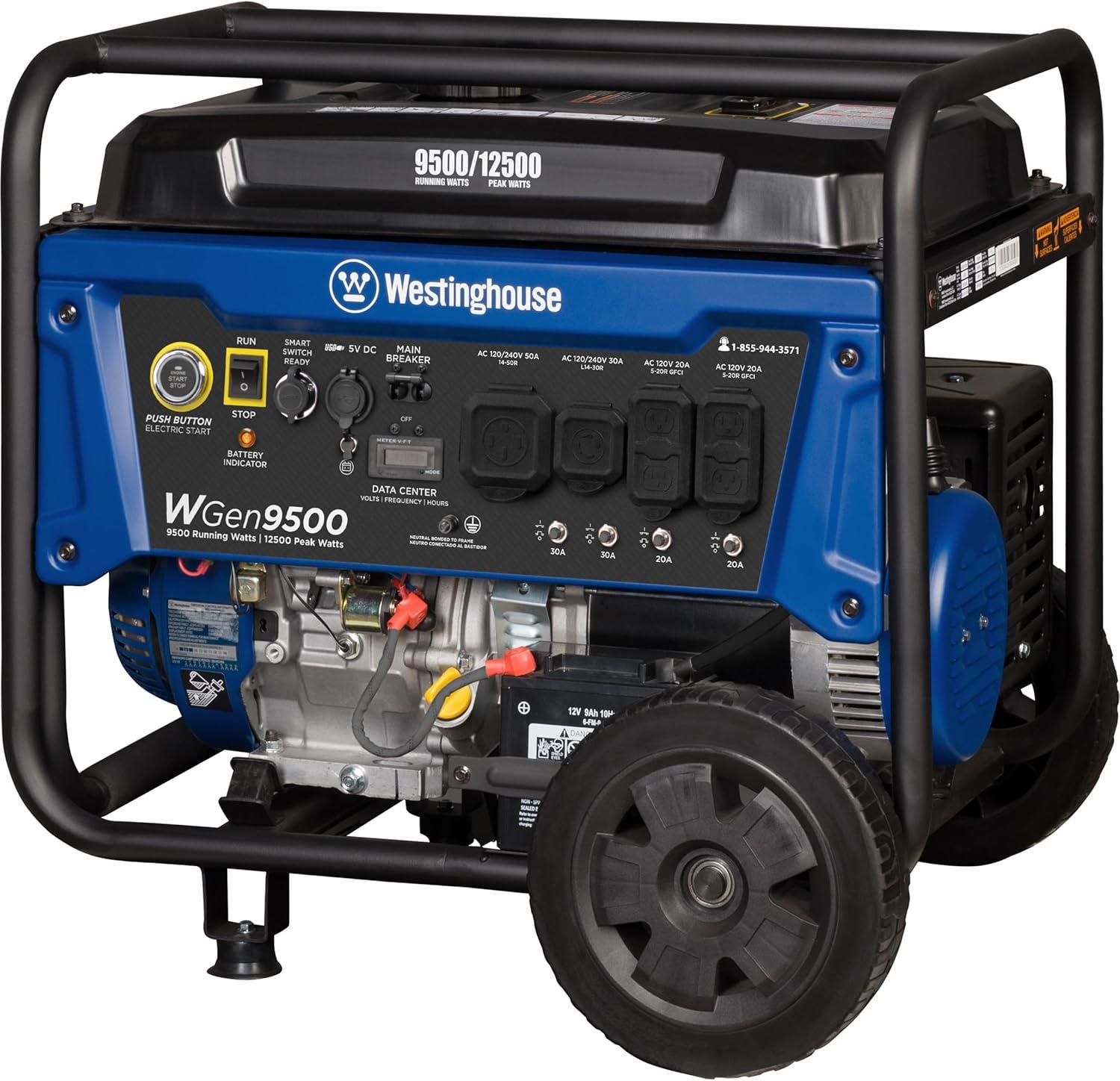 image:imageWestinghouse 12500 Peak Watt Dual Fuel Home Backup Portable Generator Remote Electric Start Transfer Switch Ready Gas and Propane Powered CO Sensor12500 Watts Gas Only