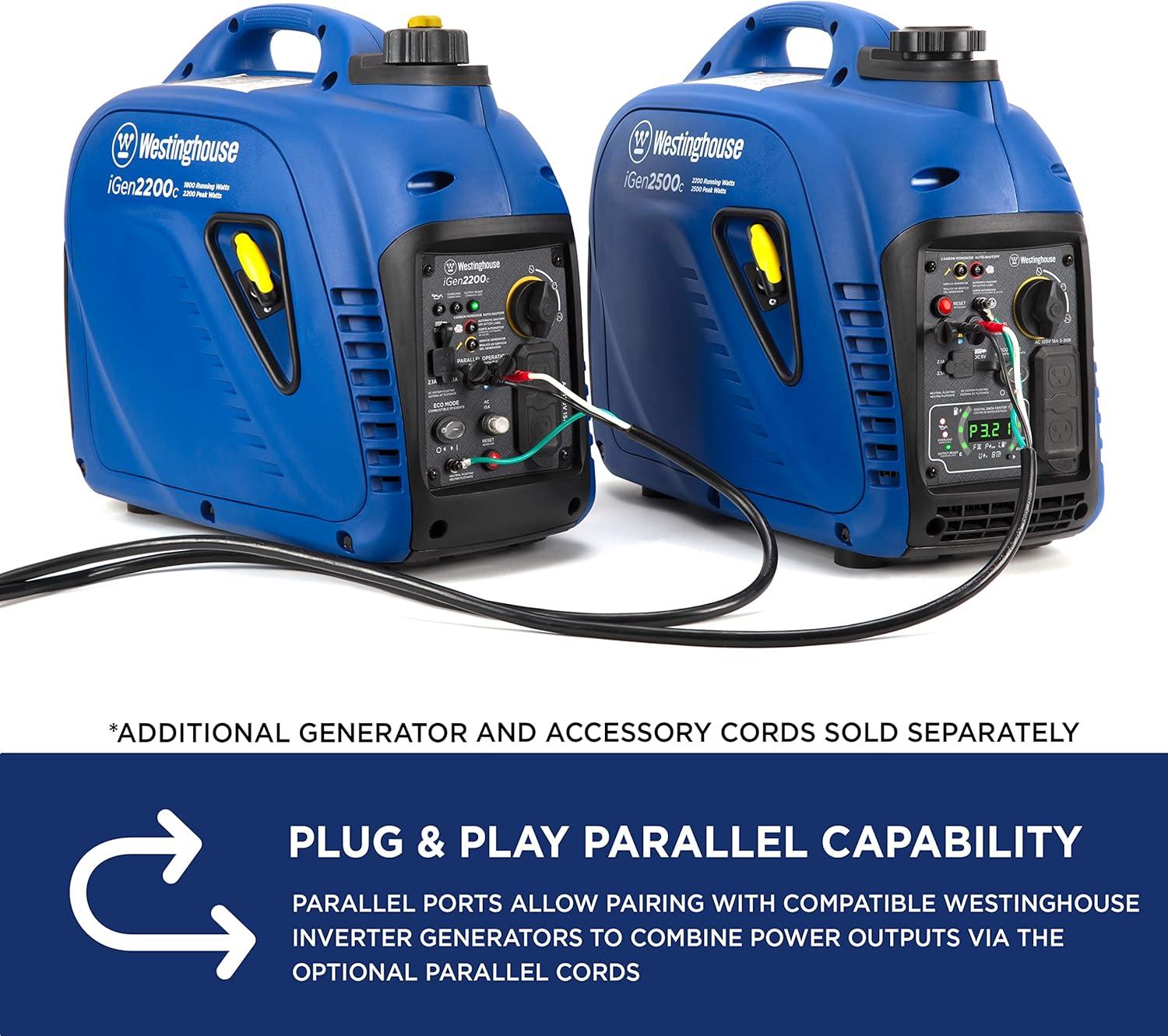 image:imageWestinghouse 1500 Peak Watt Super Quiet amp Lightweight Portable Inverter Generator Gas Powered CO Sensor Parallel Capable Long Run TimeBlue2200 Watts Gas Only