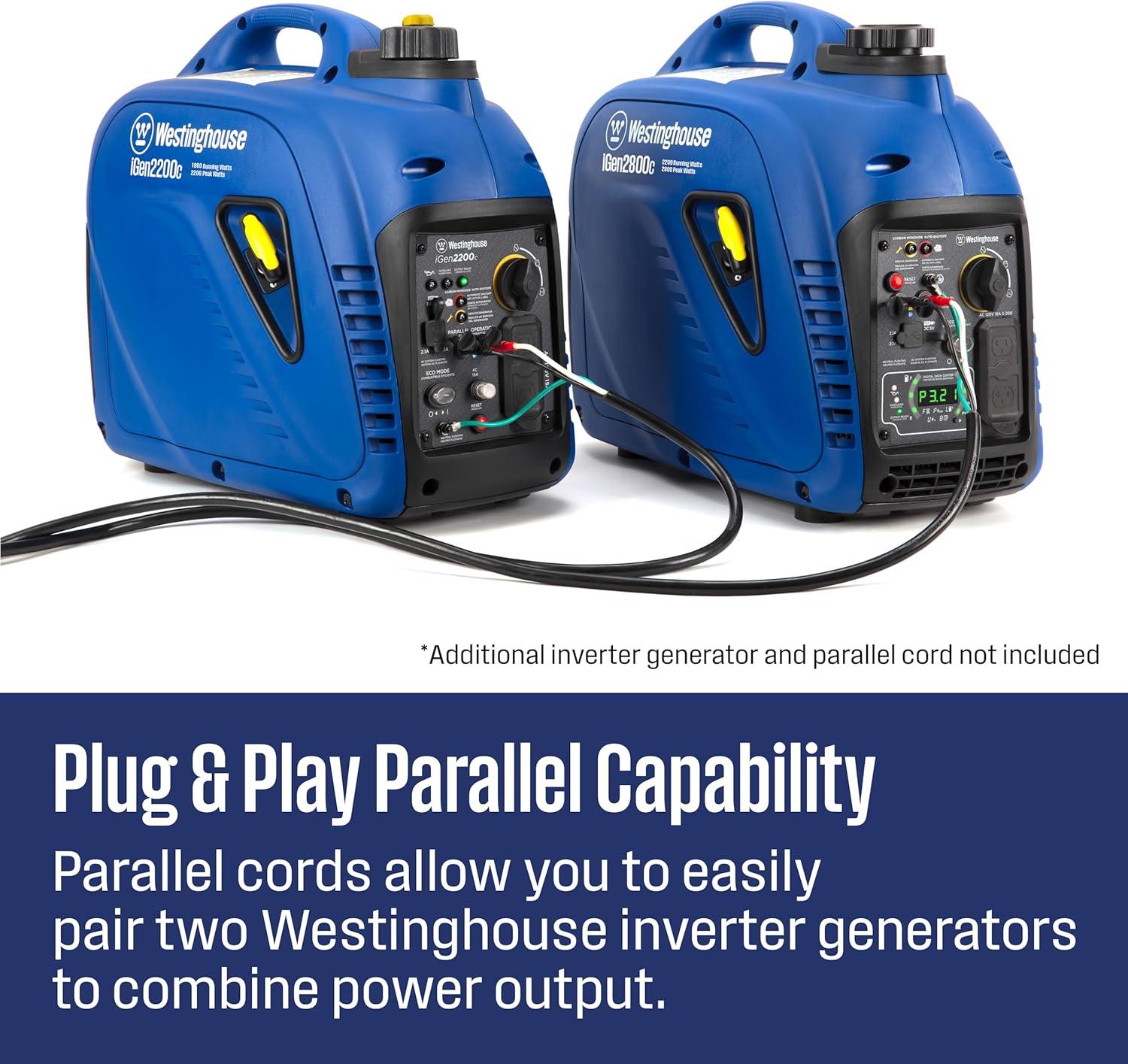 image:imageWestinghouse 1500 Peak Watt Super Quiet amp Lightweight Portable Inverter Generator Gas Powered CO Sensor Parallel Capable Long Run TimeBlue2800 Watts Gas Only