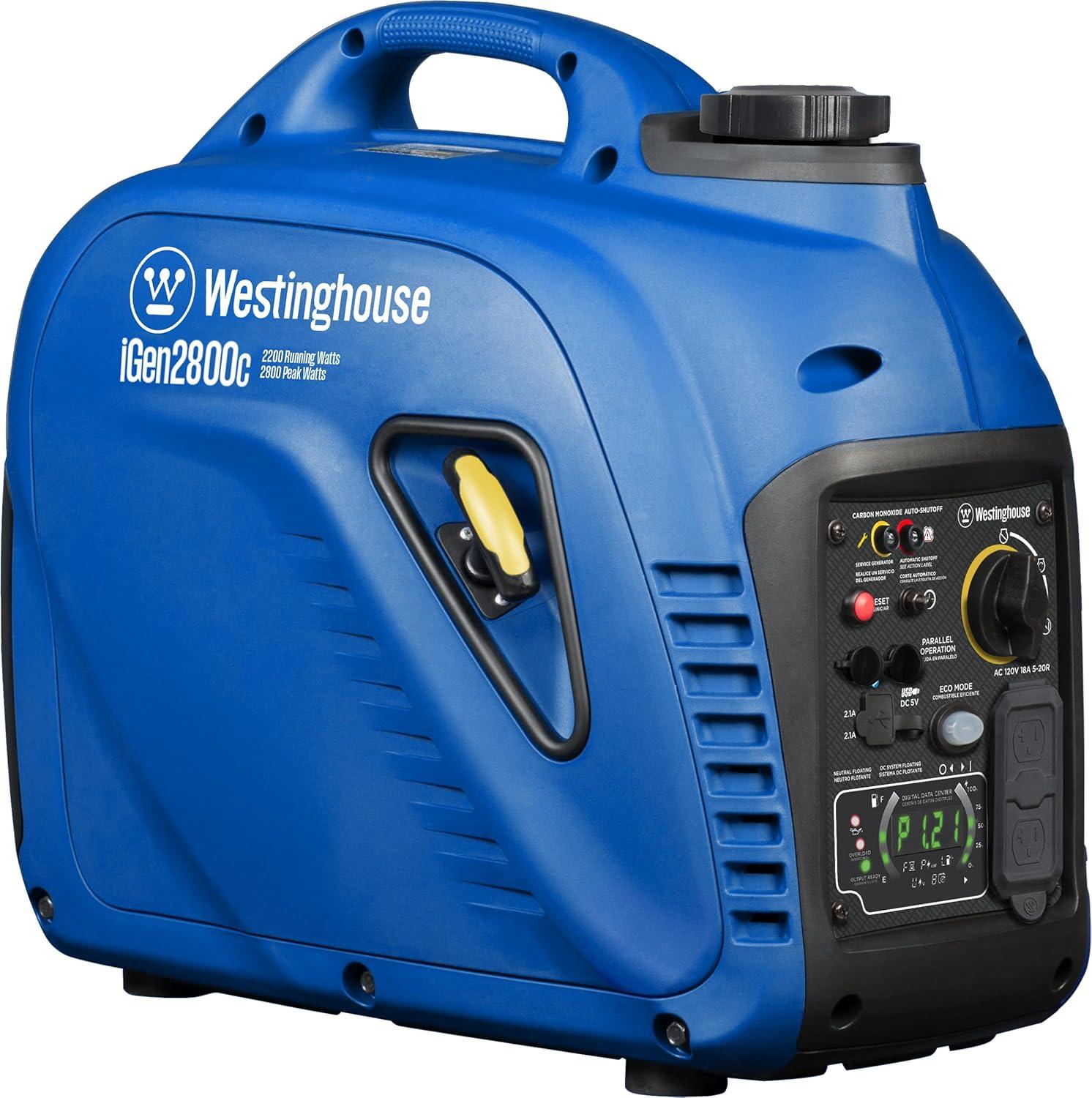image:imageWestinghouse 1500 Peak Watt Super Quiet amp Lightweight Portable Inverter Generator Gas Powered CO Sensor Parallel Capable Long Run TimeBlue2800 Watts Gas Only