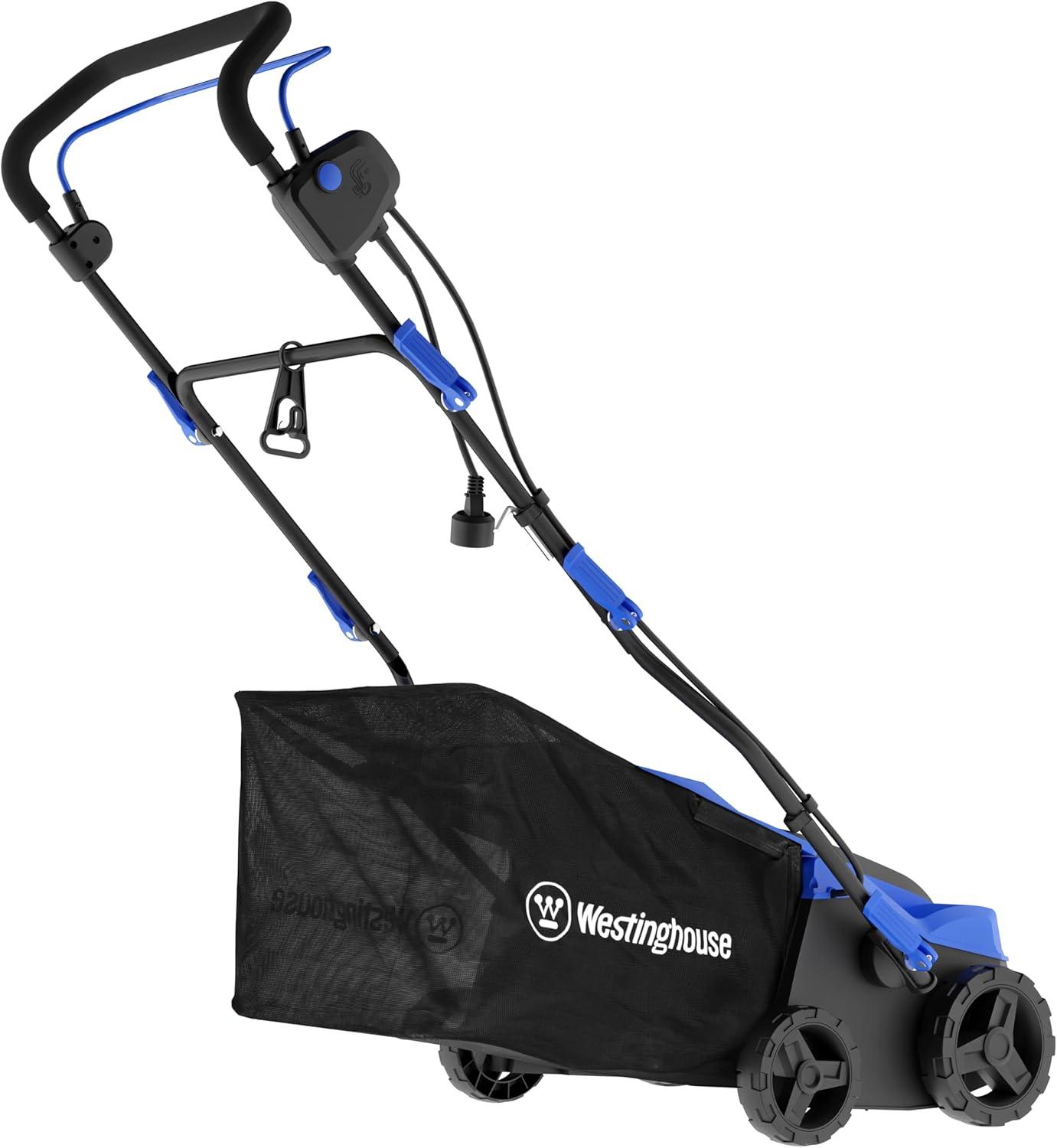 image:imageWestinghouse 16Inch 15 Amp 2in1 Corded Lawn Electric Dethatcher and Scarifier with 145 Gallon Thatch Collection Bag 5Position Depth Adjustment Foldable Handle for Lawn Yard and Grass16 Inch AeratorDethatcher