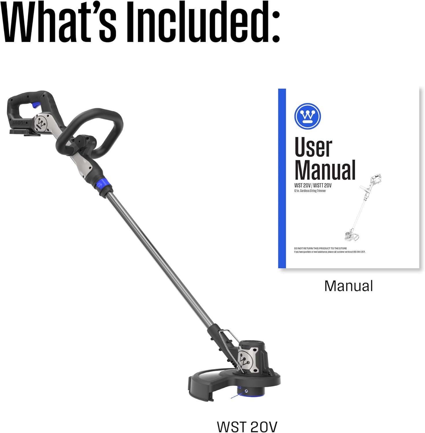 image:imageWestinghouse 20V Cordless Leaf Blower 350 CFM 110 MPH 2in1 Cordless String Trimmer and Edger 12 Inch Cutting Path with 40Ah Battery and Charger20V String Trimmer Tool Only
