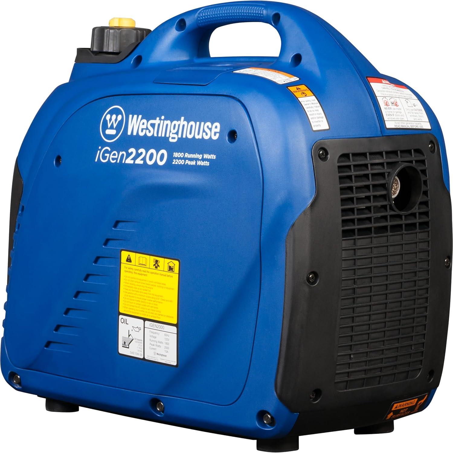 image:imageWestinghouse 2800 Peak Watt Super Quiet amp Lightweight Portable Inverter Generator Gas Powered Parallel Capable Long Run Time2200 Watts Gas Only