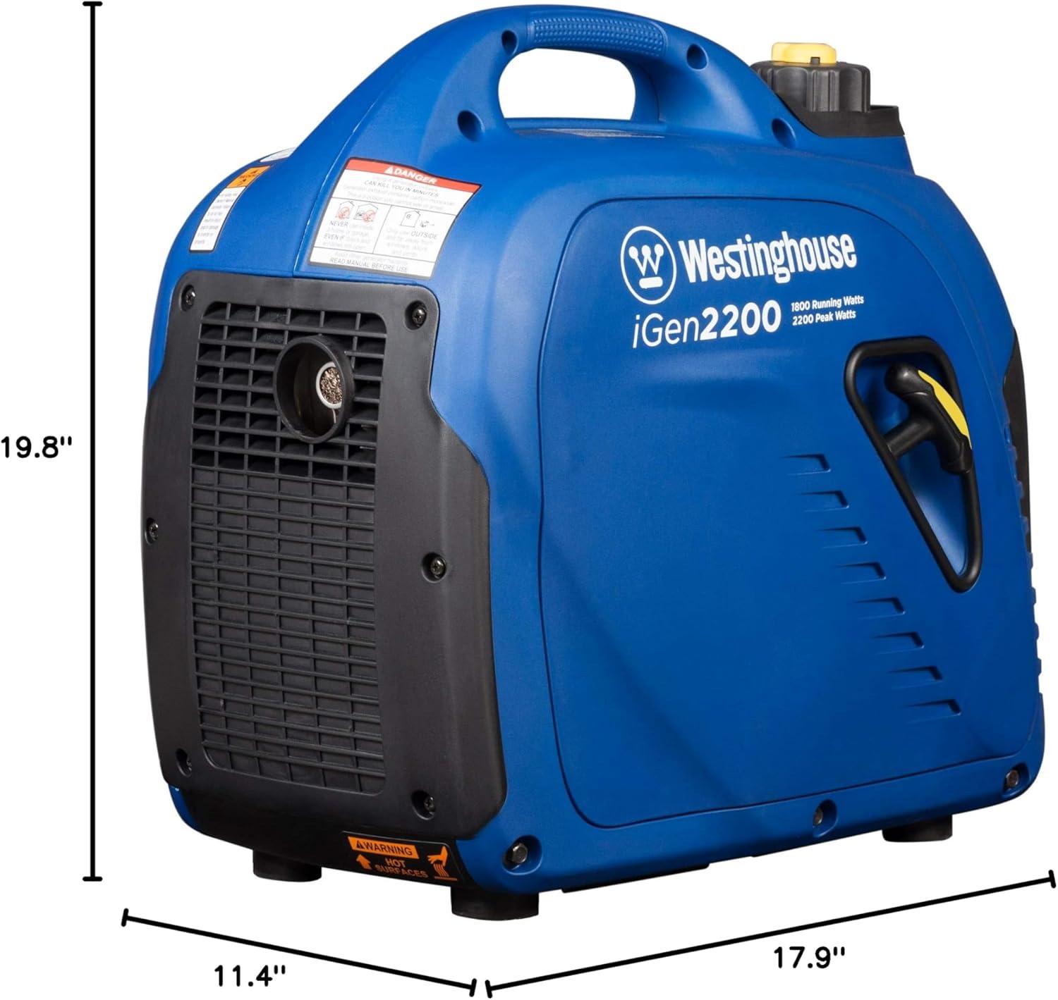 image:imageWestinghouse 2800 Peak Watt Super Quiet amp Lightweight Portable Inverter Generator Gas Powered Parallel Capable Long Run Time2200 Watts Gas Only