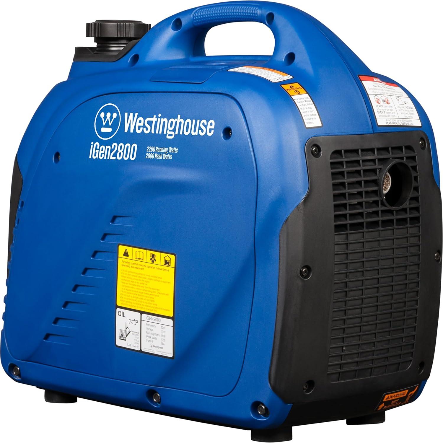 image:imageWestinghouse 2800 Peak Watt Super Quiet amp Lightweight Portable Inverter Generator Gas Powered Parallel Capable Long Run Time2800 Watts Gas Only