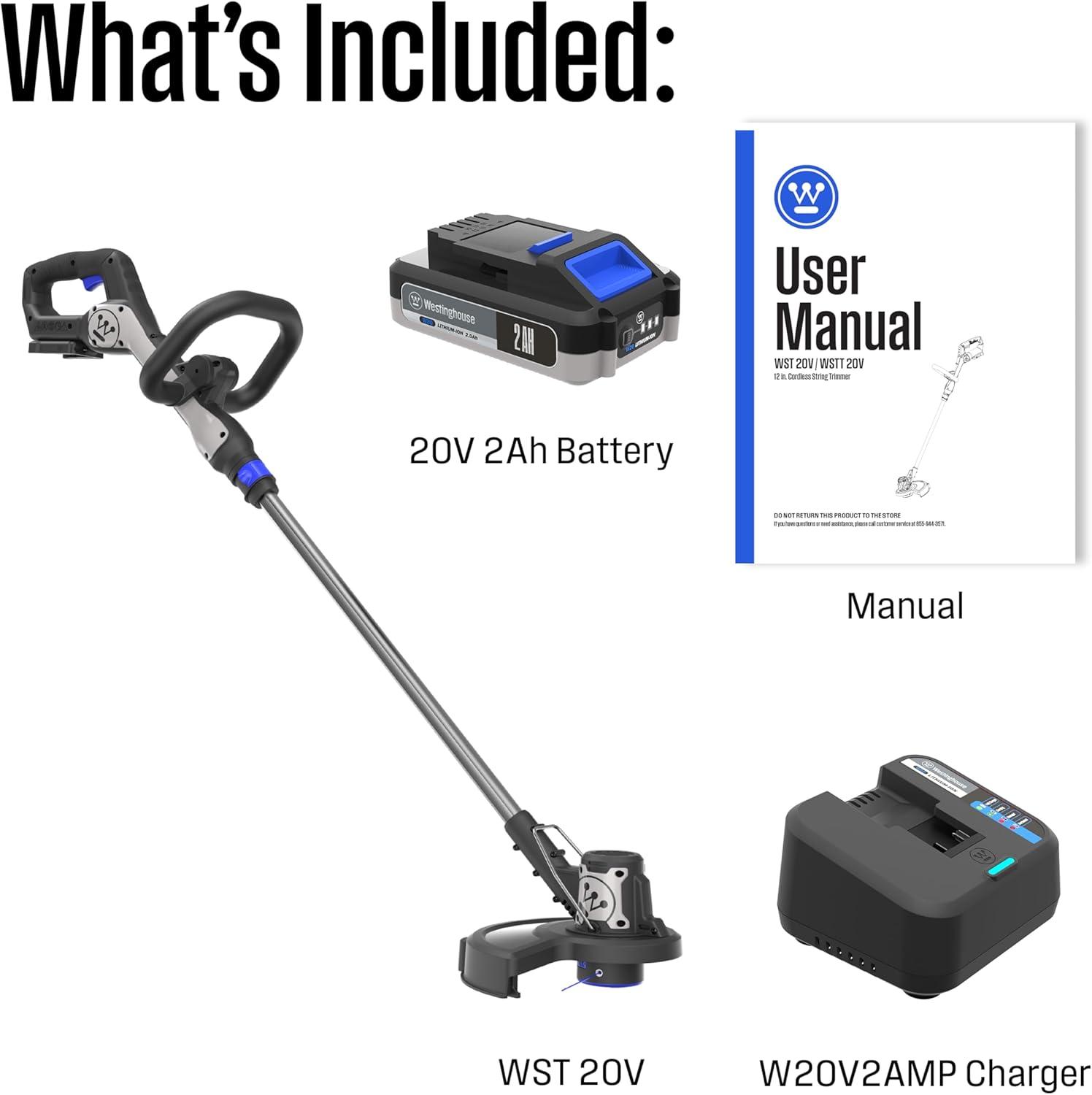 image:imageWestinghouse 40V 18 Inch Brushless Cordless Push Lawn Mower 6 Height Positions 2 40Ah Batteries and Charger Included20V String Trimmer