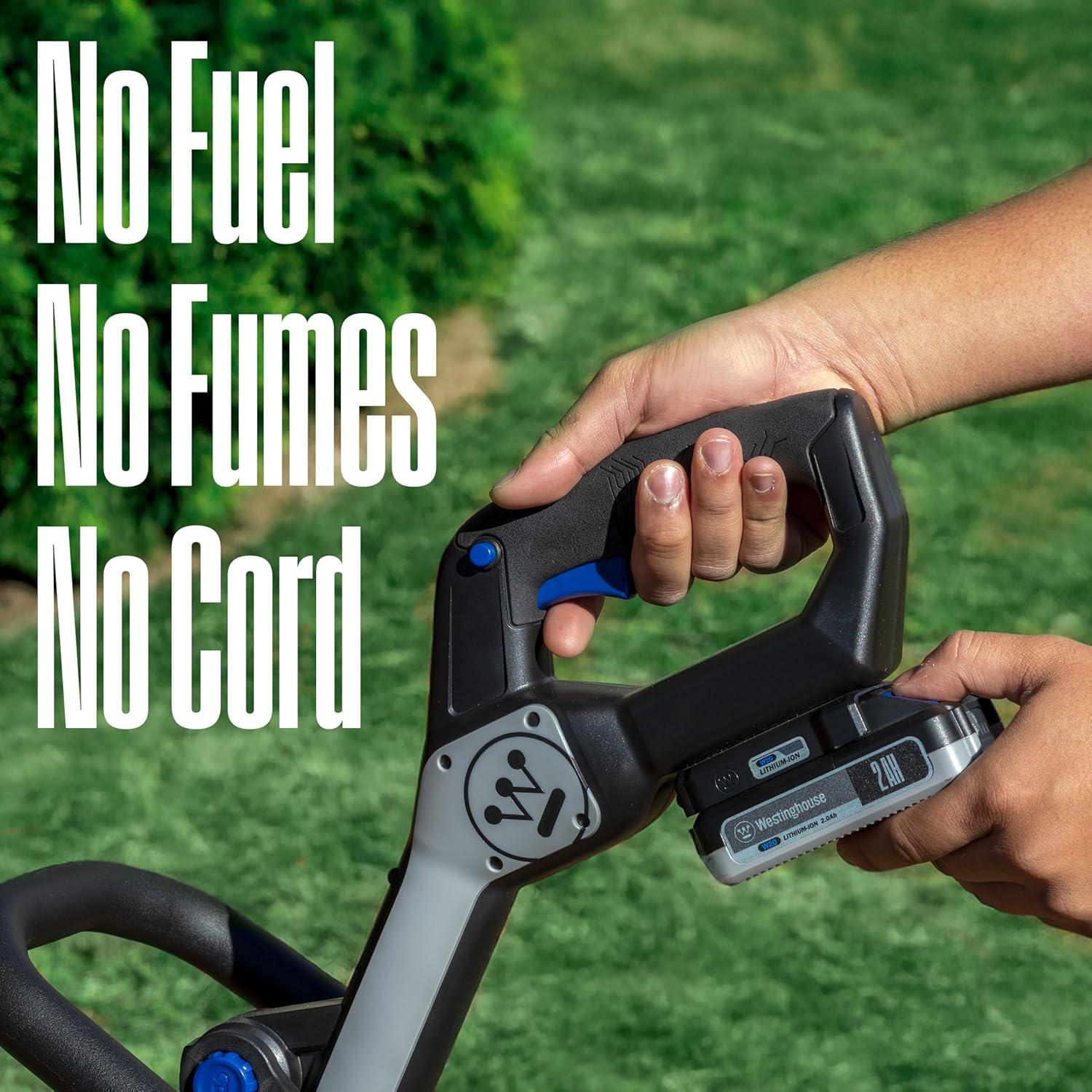 image:imageWestinghouse 40V 18 Inch Brushless Cordless Push Lawn Mower 6 Height Positions 2 40Ah Batteries and Charger Included20V String Trimmer