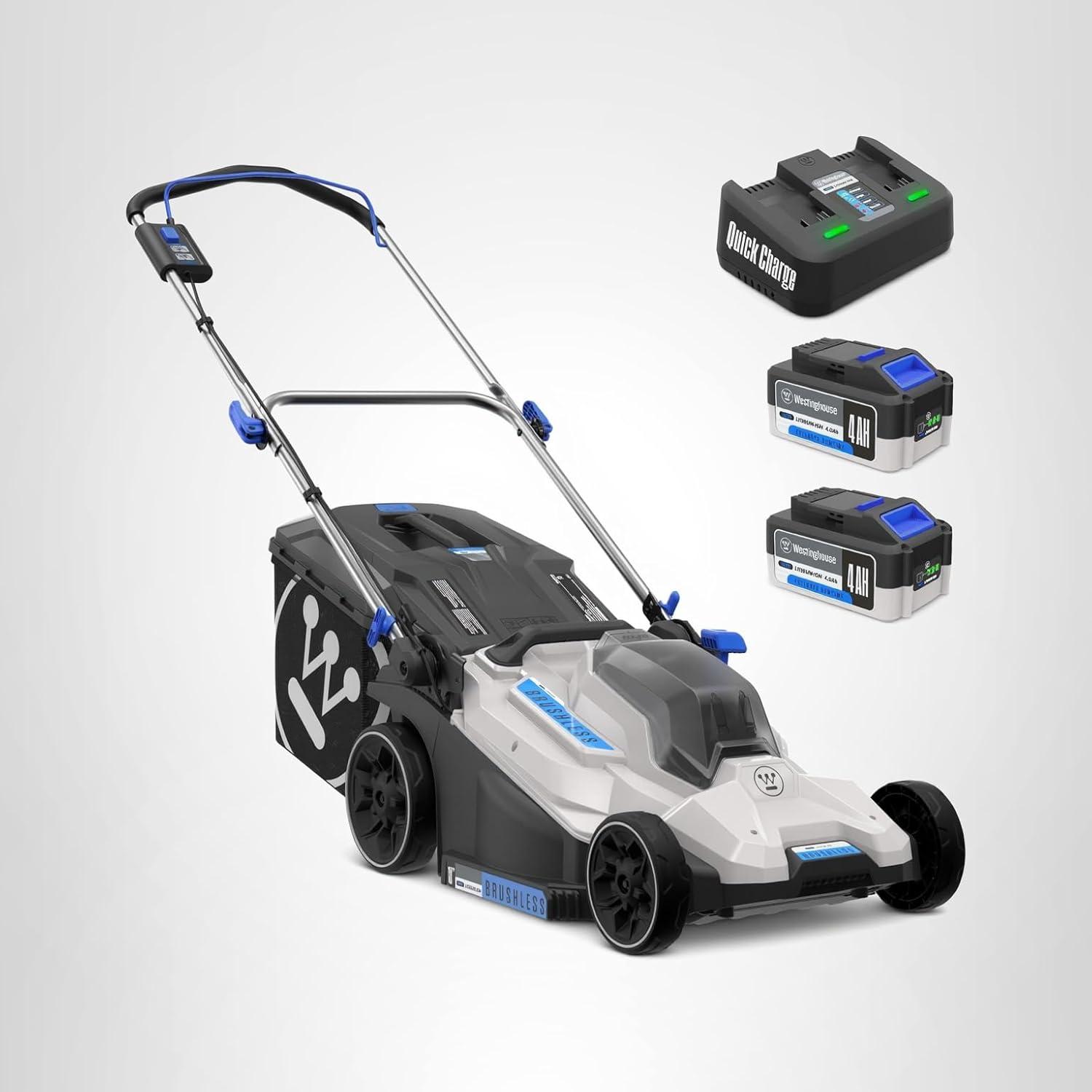 image:imageWestinghouse 40V 18 Inch Brushless Cordless Push Lawn Mower 6 Height Positions 2 40Ah Batteries and Charger Included40V 18 Mower