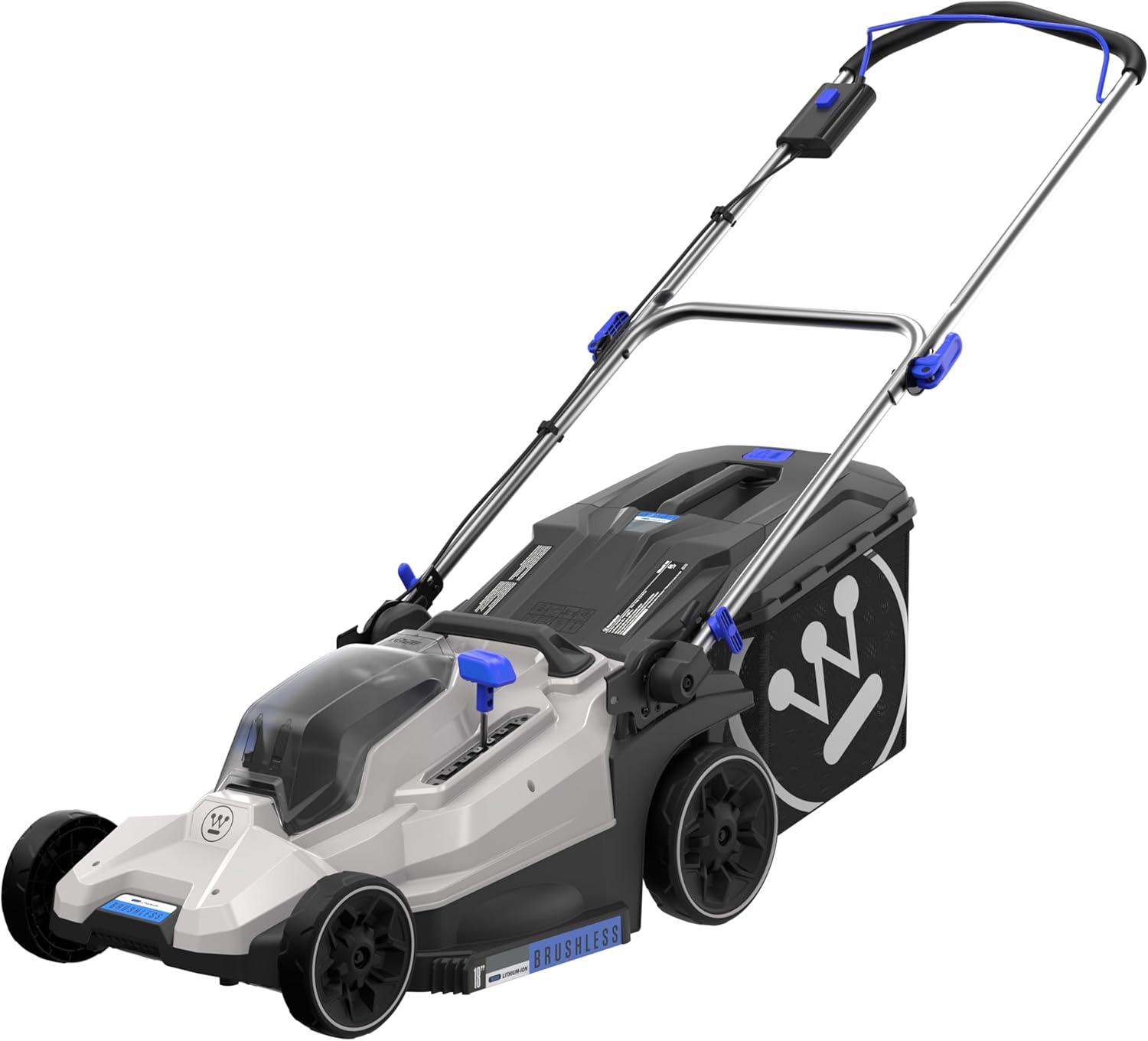image:imageWestinghouse 40V 18 Inch Brushless Cordless Push Lawn Mower 6 Height Positions 2 40Ah Batteries and Charger Included40V 18 Mower