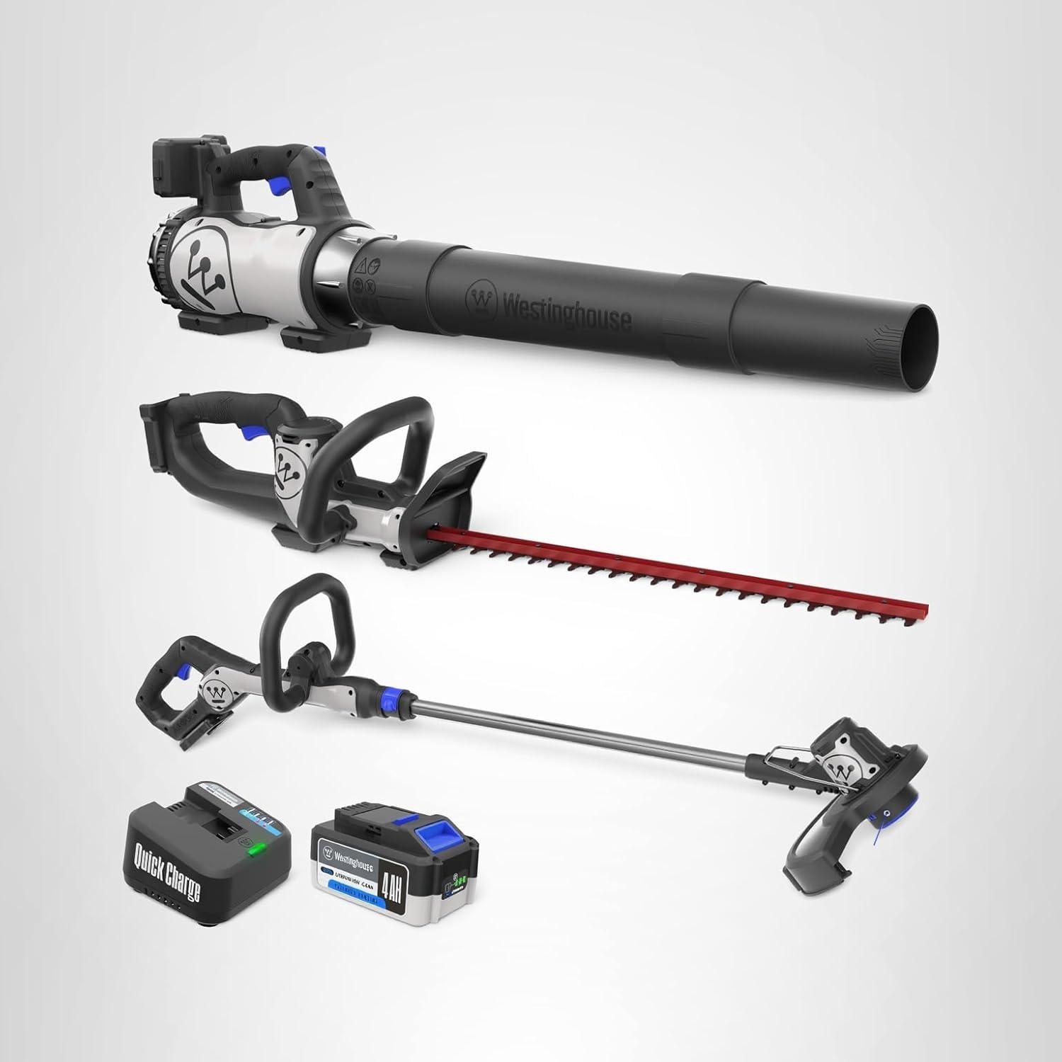 image:imageWestinghouse 40V 18 Inch Brushless Cordless Push Lawn Mower 6 Height Positions 2 40Ah Batteries and Charger IncludedLeaf BlowerHedge TrimmerString Trimmer Kit