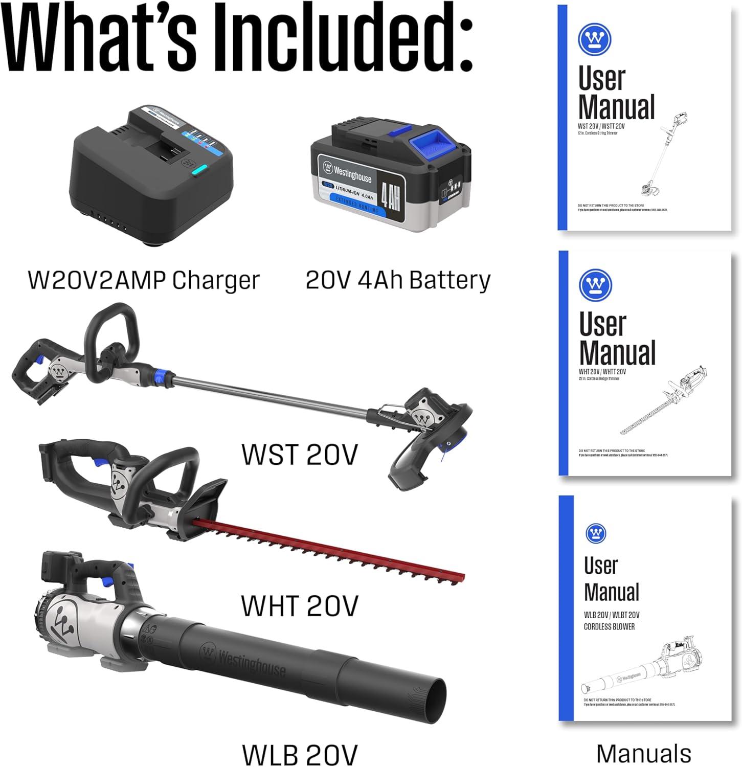 image:imageWestinghouse 40V 18 Inch Brushless Cordless Push Lawn Mower 6 Height Positions 2 40Ah Batteries and Charger IncludedLeaf BlowerHedge TrimmerString Trimmer Kit