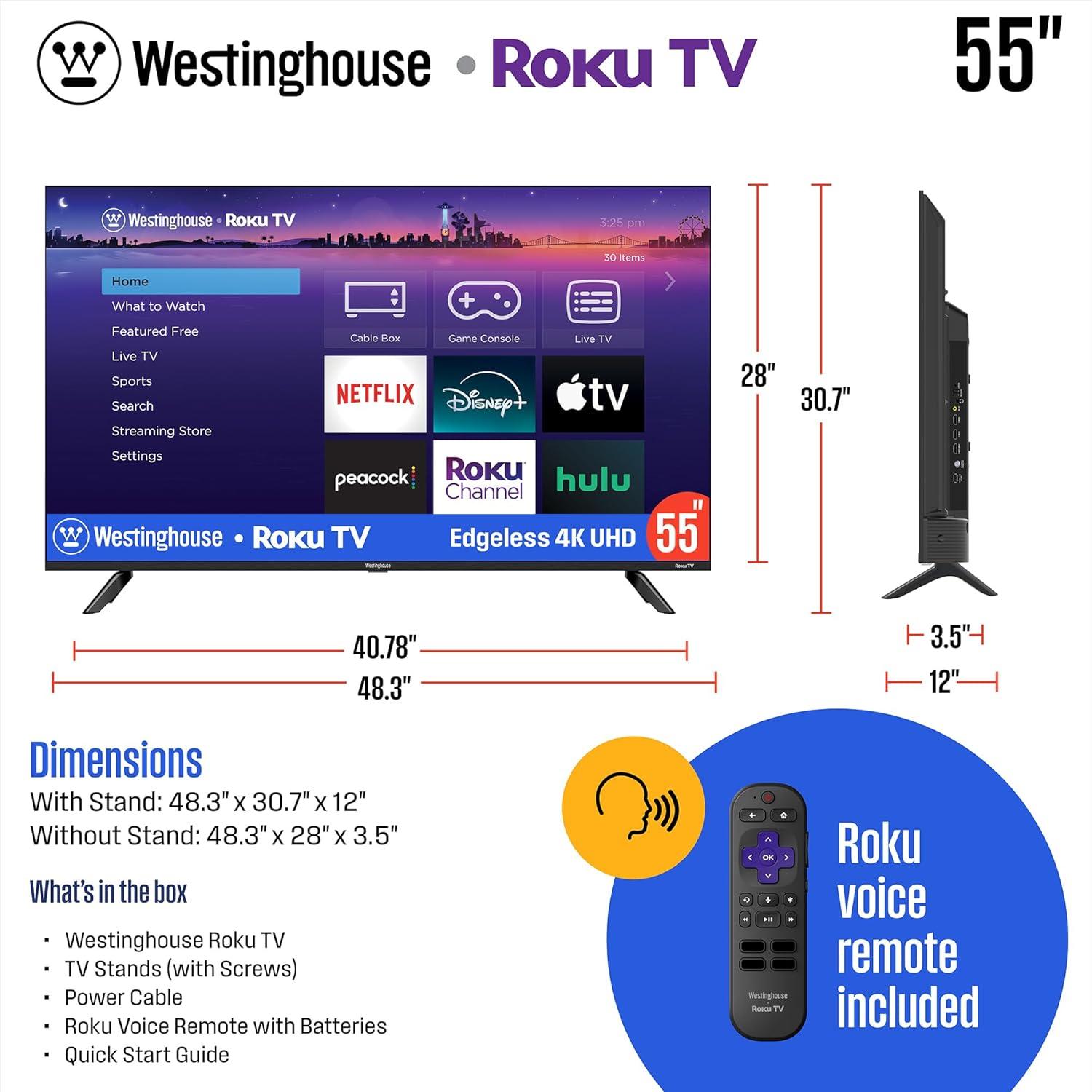 image:imageWestinghouse 4K 55 Inch TV and 512 Sound Bar
