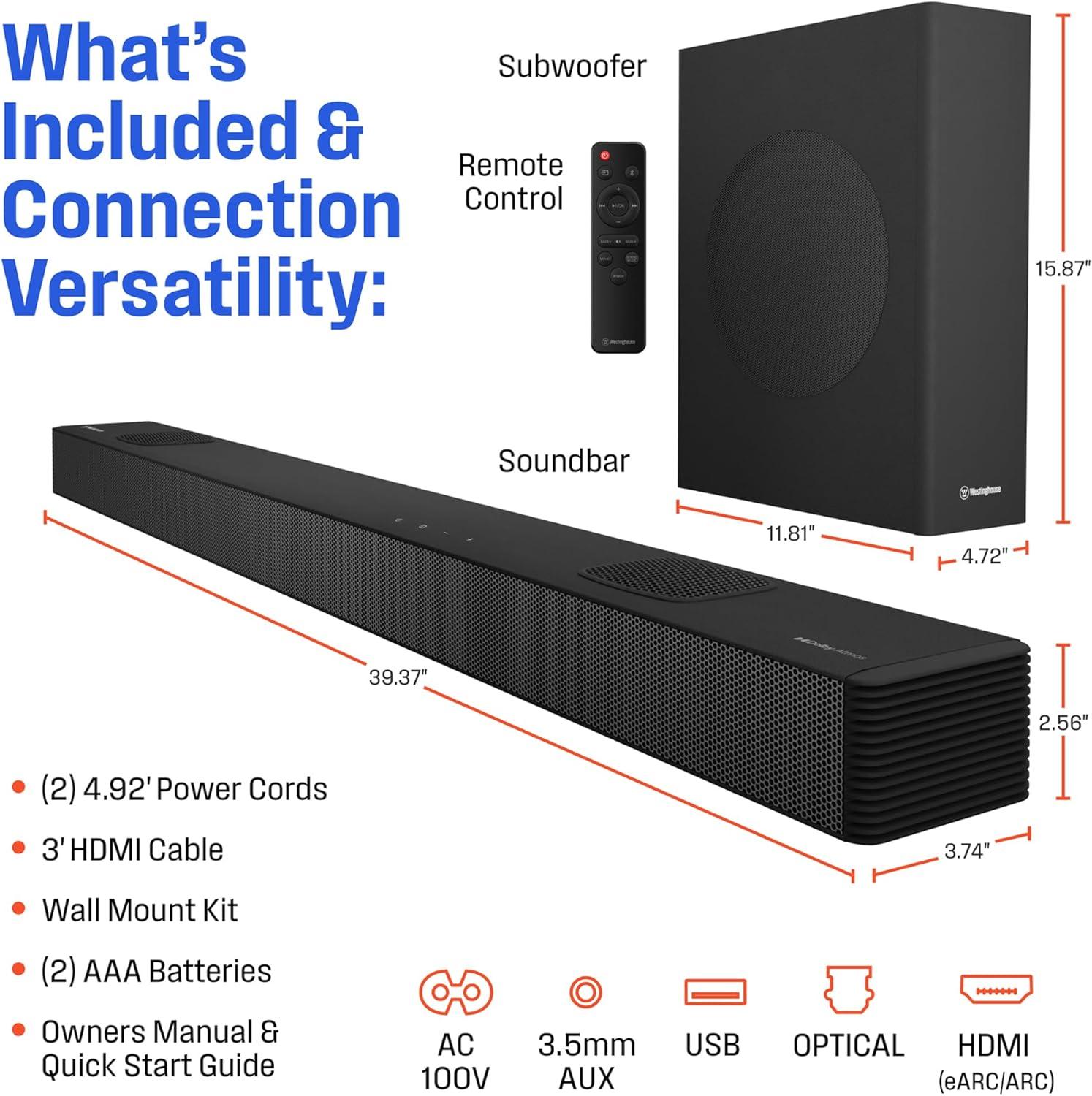 image:imageWestinghouse 4K 55 Inch TV and 512 Sound Bar
