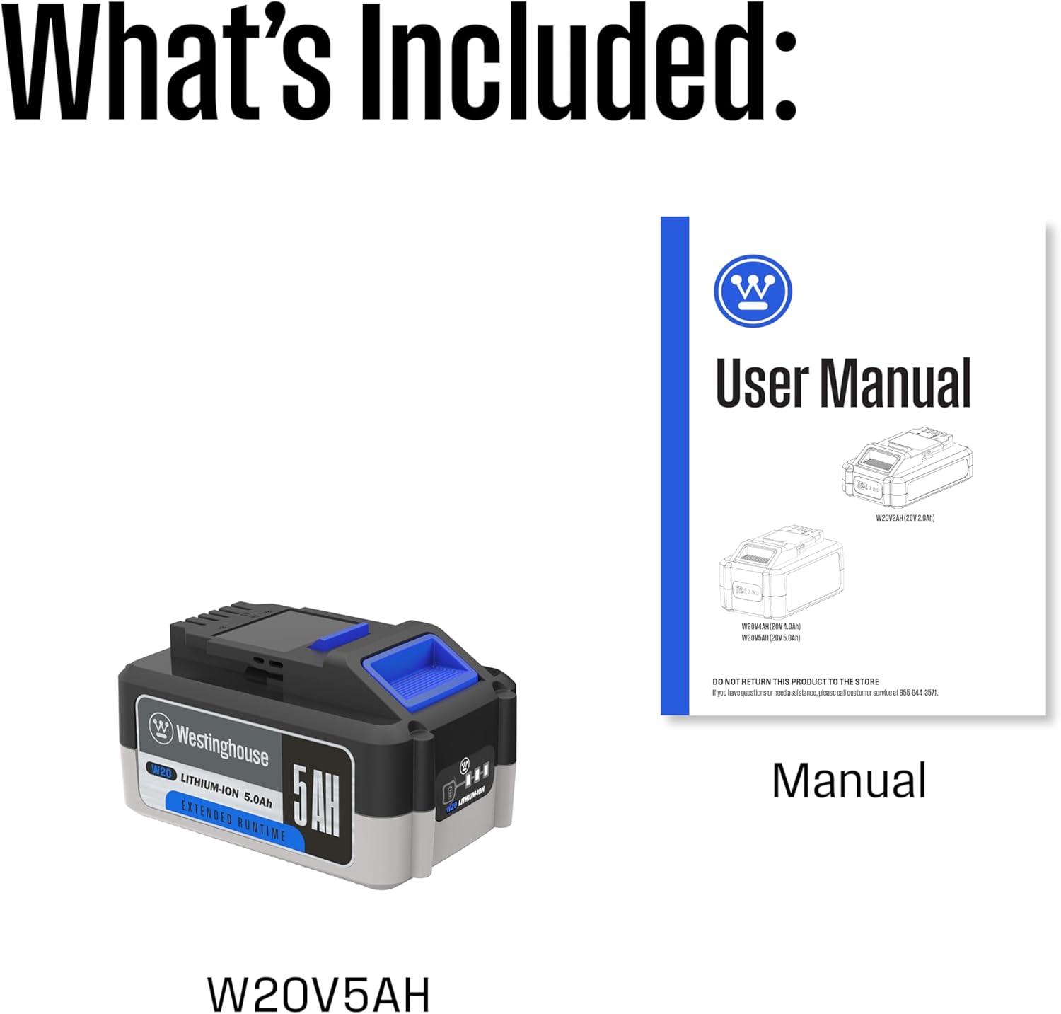 image:imageWestinghouse W20V2DP 20 Volt 4 Amp Dual Port Fast Charger Compatible 20V Batteries W20V2AH W20V4AH W20V5AH5Ah 20V Battery