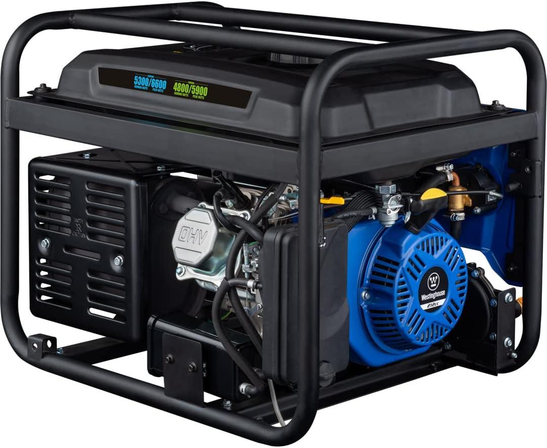 image:imageWestinghouse WGen5300DF Dual Fuel Home Backup Portable Generator 6600 Watts Remote Electric Start with Auto Choke Transfer Switch Ready RV Ready6600W Dual Fuel Remote Start