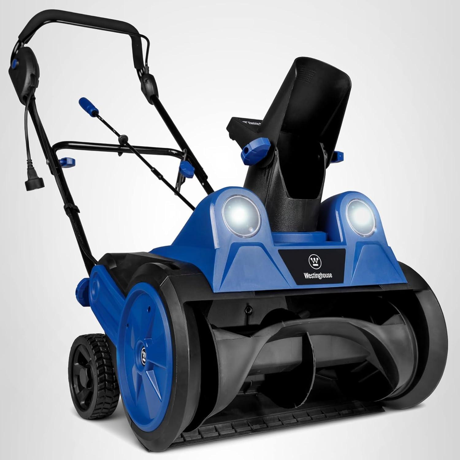 image:imageWestinghouse WSnow20 Corded Snow Blower 20 Inch Steel Auger Dual LED Lights 1800 Watt Motor Electric Snow Blower with 25ft Throwing Distance Plows 680lbsmin Adjustable Chute18 Inch