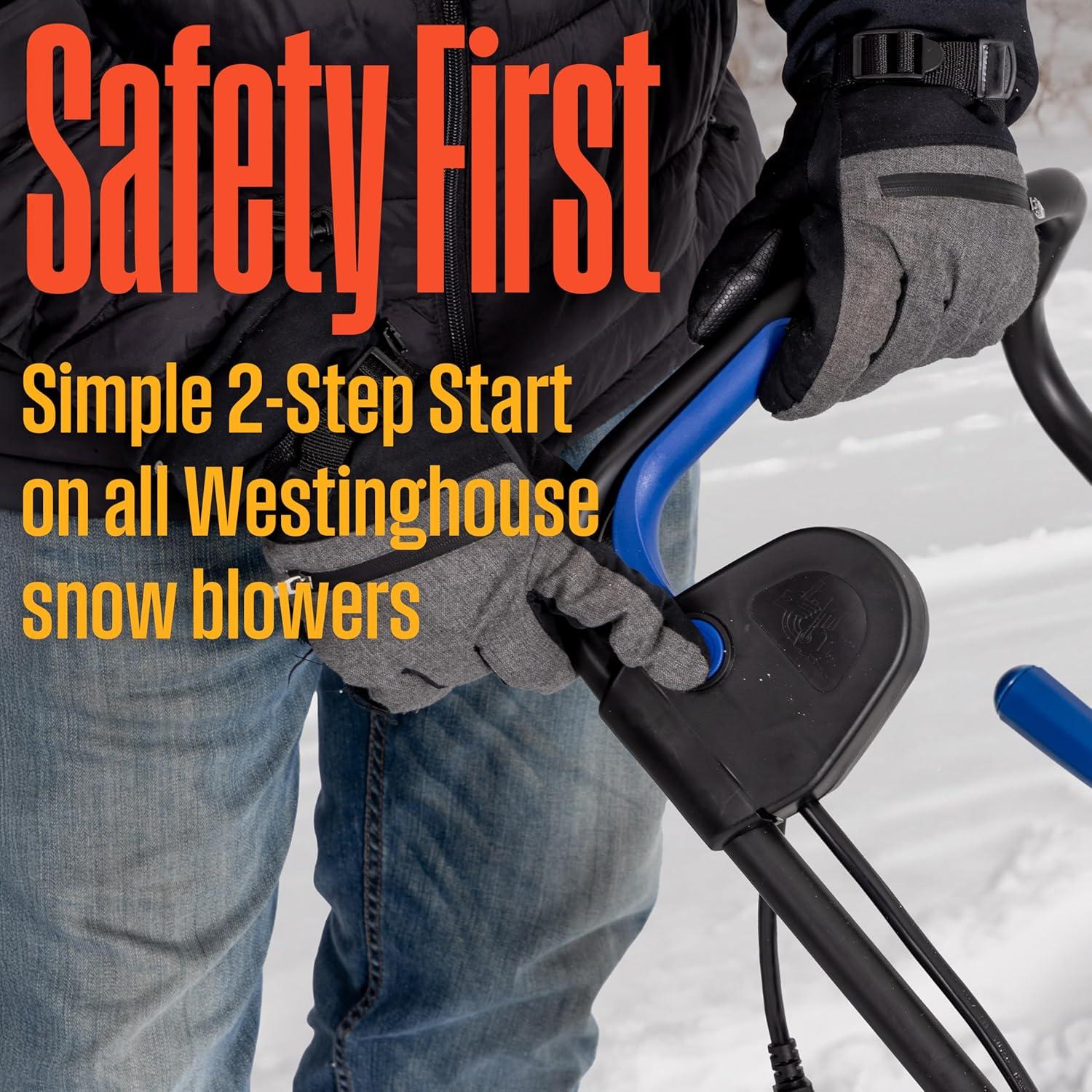 image:imageWestinghouse WSnow20 Corded Snow Blower 20 Inch Steel Auger Dual LED Lights 1800 Watt Motor Electric Snow Blower with 25ft Throwing Distance Plows 680lbsmin Adjustable Chute18 Inch