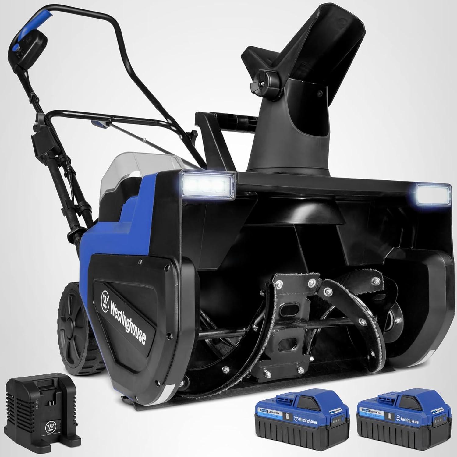 image:imageWestinghouse WSnow22 48V Cordless Snow Blower 22 Inch Kit Steel Auger LED Lights 1600W Brushless Motor 25ft Throwing Distance Plows 840lbsmin Compatible with Snow Joe Batteries22 Inch with BatteryCharger