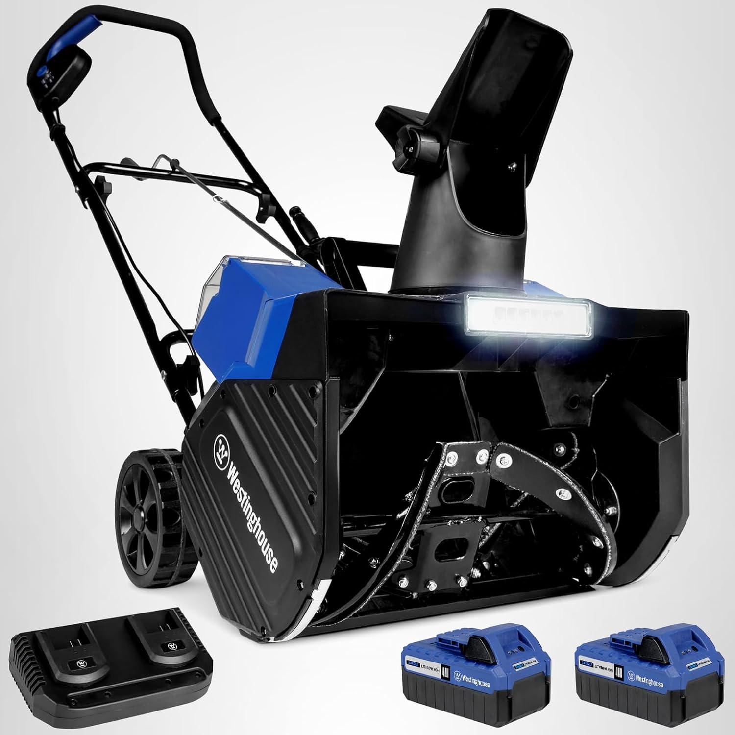 image:imageWestinghouse WSnow22 48V Cordless Snow Blower 22 Inch Kit Steel Auger LED Lights 1600W Brushless Motor 25ft Throwing Distance Plows 840lbsmin Compatible with Snow Joe Batteries18 Inch with BatteryCharger