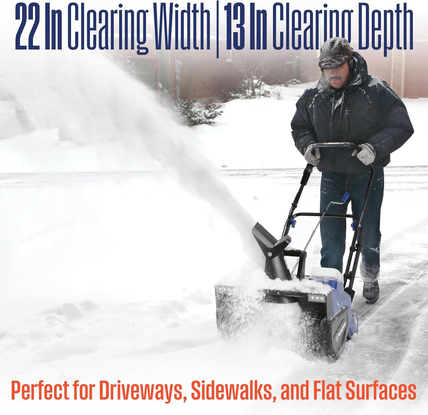 image:imageWestinghouse WSnow22 48V Cordless Snow Blower 22 Inch Kit Steel Auger LED Lights 1600W Brushless Motor 25ft Throwing Distance Plows 840lbsmin Compatible with Snow Joe Batteries22 Inch with BatteryCharger