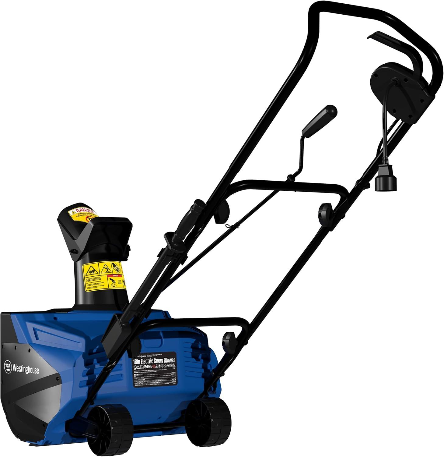 image:imageWestinghouse WSnow23 Corded Snow Blower 23 Inch Dual LED Lights 1800W Watt Motor Electric Snow Blower with 25ft Throwing Distance Plows 800lbsmin Adjustable Chute18 Inch Steel Auger