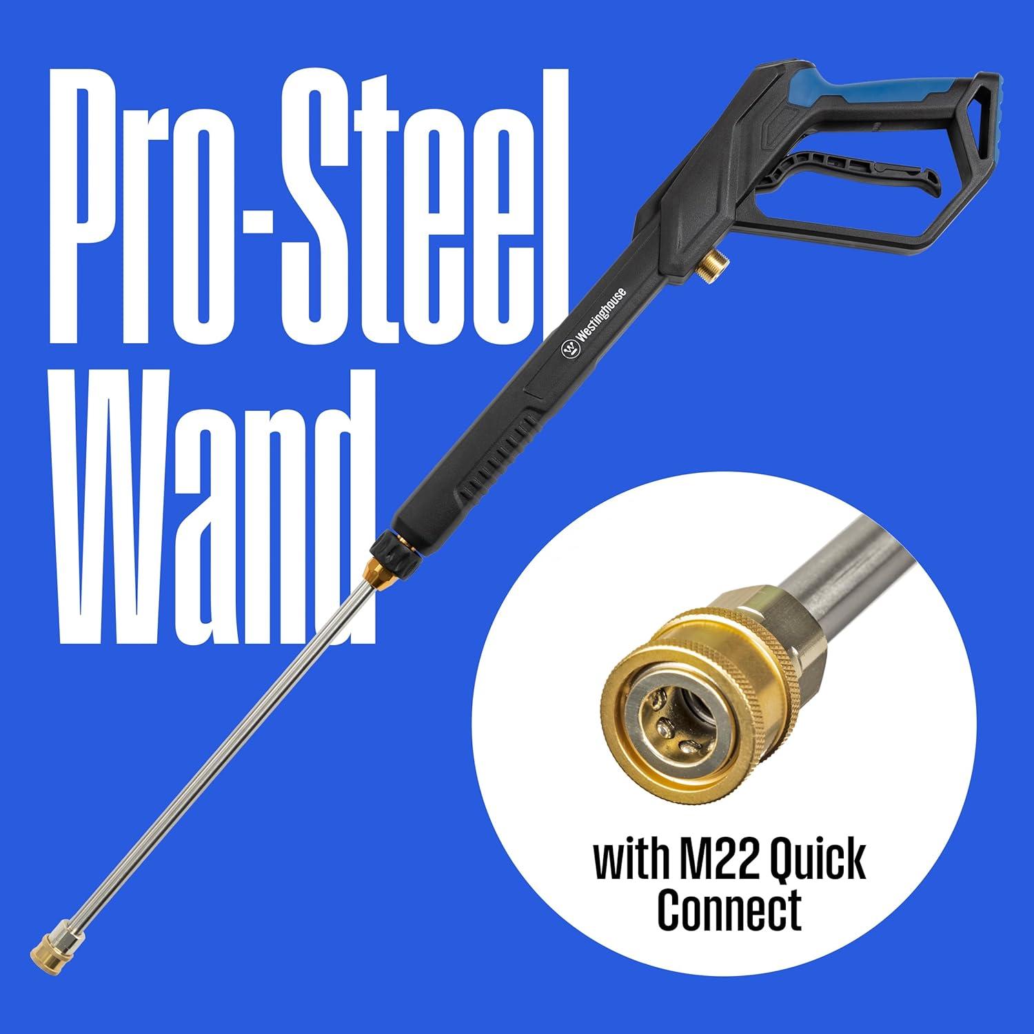 image:imageWestinghouse ePX3100 Electric Pressure Washer 2300 Max PSI 176 Max GPM with AntiTipping Technology Onboard Soap Tank ProStyle Steel Wand 5Nozzle Set for CarsFencesDrivewaysHomePatios2500 Max PSI
