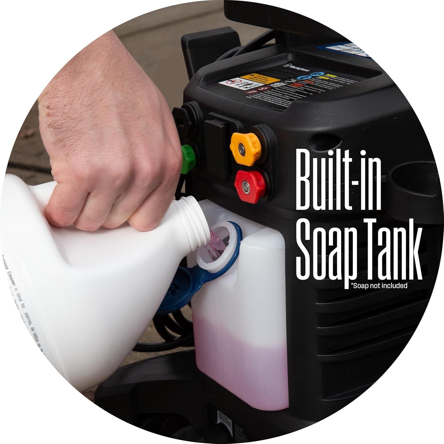 image:imageWestinghouse ePX3100 Electric Pressure Washer 2300 Max PSI 176 Max GPM with AntiTipping Technology Onboard Soap Tank ProStyle Steel Wand 5Nozzle Set for CarsFencesDrivewaysHomePatios2500 Max PSI