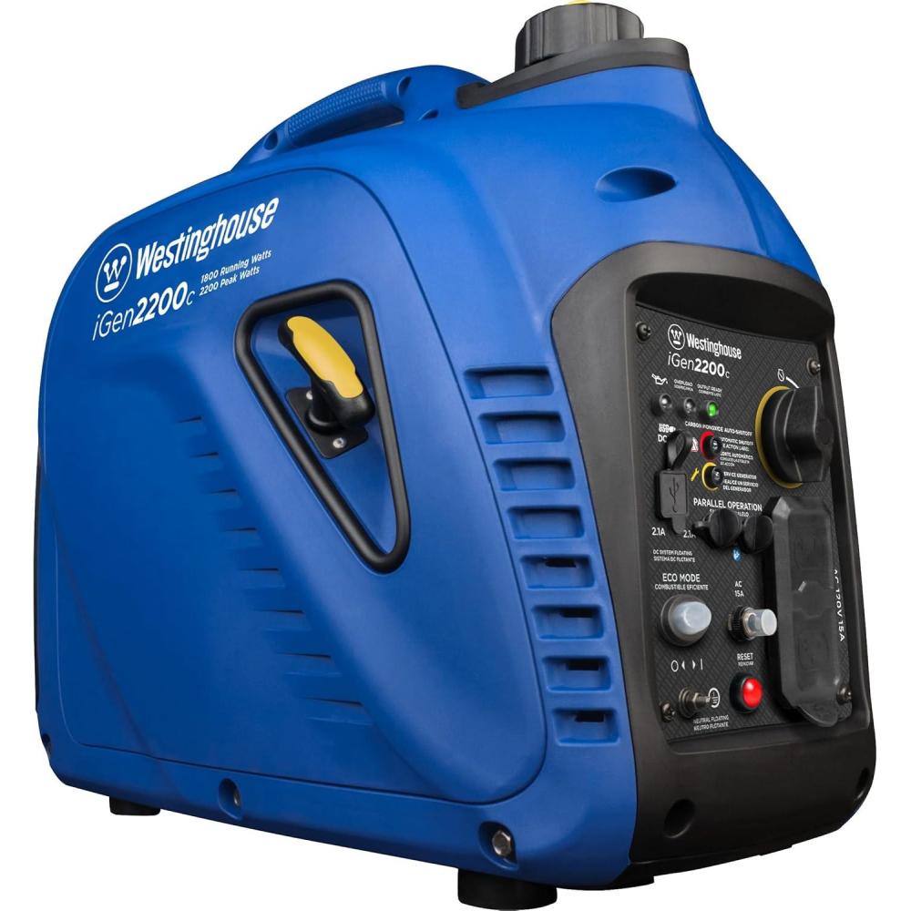 image:imageWestinghouse 1500 Peak Watt Super Quiet amp Lightweight Portable Inverter Generator Gas Powered CO Sensor Parallel Capable Long Run TimeBlue2200 Watts Gas Only