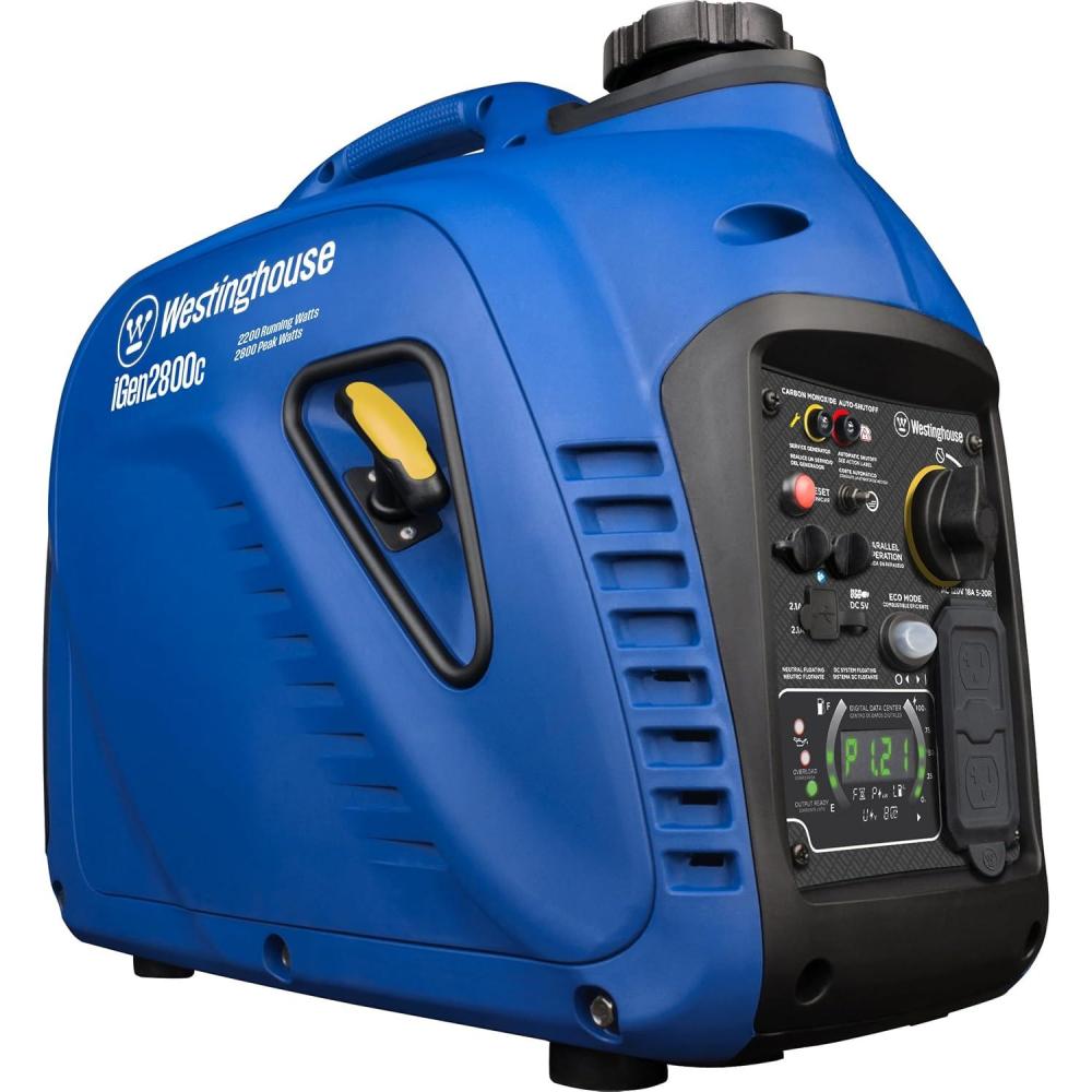 image:imageWestinghouse 1500 Peak Watt Super Quiet amp Lightweight Portable Inverter Generator Gas Powered CO Sensor Parallel Capable Long Run TimeBlue2800 Watts Gas Only