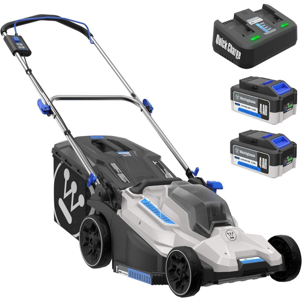 image:imageWestinghouse 40V 18 Inch Brushless Cordless Push Lawn Mower 6 Height Positions 2 40Ah Batteries and Charger Included40V 18 Mower