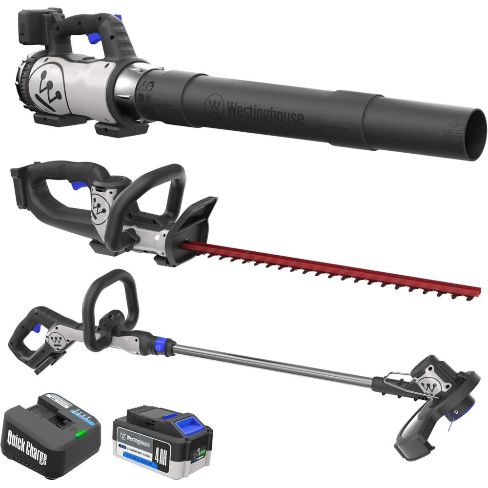 image:imageWestinghouse 40V 18 Inch Brushless Cordless Push Lawn Mower 6 Height Positions 2 40Ah Batteries and Charger IncludedLeaf BlowerHedge TrimmerString Trimmer Kit