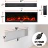 Westinghouse 74 Inch Electric Fireplace Heater, Compatible with Alexa & Google Home, Wall Mount or in-Wall Recessed Fireplace Insert, 24 Hour Timer, Color Changing Flames, 750W/1500W Indoor Heater(50 Inch Premium)