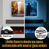 Westinghouse 74 Inch Electric Fireplace Heater, Compatible with Alexa & Google Home, Wall Mount or in-Wall Recessed Fireplace Insert, 24 Hour Timer, Color Changing Flames, 750W/1500W Indoor Heater(50 Inch Premium)