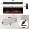 Westinghouse 74 Inch Electric Fireplace Heater, Compatible with Alexa & Google Home, Wall Mount or in-Wall Recessed Fireplace Insert, 24 Hour Timer, Color Changing Flames, 750W/1500W Indoor Heater(60 Inch Premium)