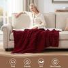 Westinghouse Electric Blanket Heated Throw, Super Cozy Luxury Faux Fur & Sherpa with 6 Heating Levels & 2-10 Hours Auto Off, Fast Heating & Overheat Protection, 50×60 Inch, Burgundy(Burgundy)