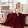 Westinghouse Electric Blanket Heated Throw, Super Cozy Luxury Faux Fur & Sherpa with 6 Heating Levels & 2-10 Hours Auto Off, Fast Heating & Overheat Protection, 50×60 Inch, Burgundy(Burgundy)